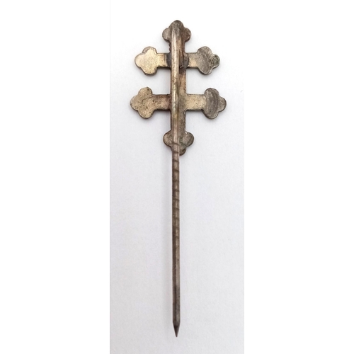 917 - A WW2 Free French Cross of Lorraine Lapel Stick Pin. Worn after liberation by former members of the ... 