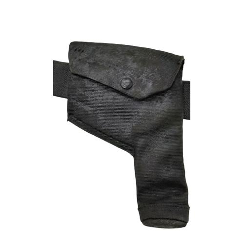 1004 - A WW2 British Officers 37 Pattern Webley Revolver Holster & Belt. This has been died black at some t... 