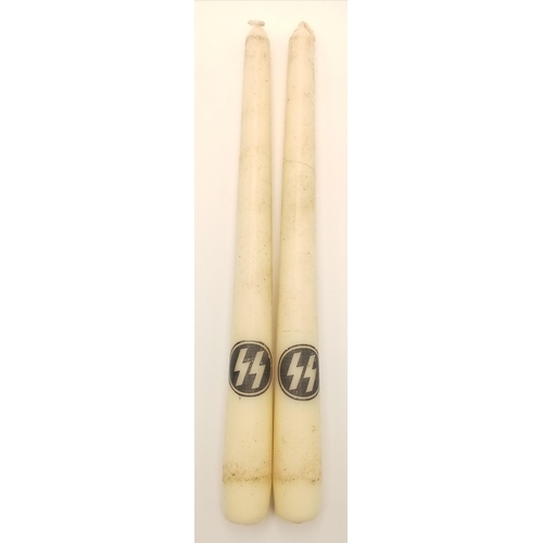 1082 - An A Pair of WW2 Waffen SS Candles. Used at weddings and the summer solstice etc.