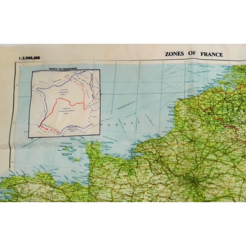 1095 - A Re-enactors Cloth Escape Map of France. Make a great display piece.