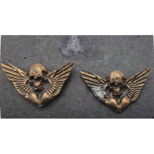 997 - An A pair of Vietnam Era Unofficial In Country Made Private Purchase Collar Badges. “Death from Abov... 