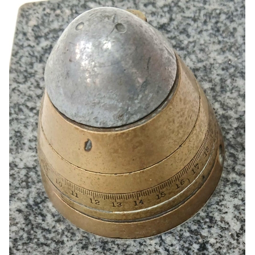 847 - A WW1 INERT British 18pdr Shrapnel Shell Fuze made into an Inkwell. UK MAINLAND SHIPPING ONLY!