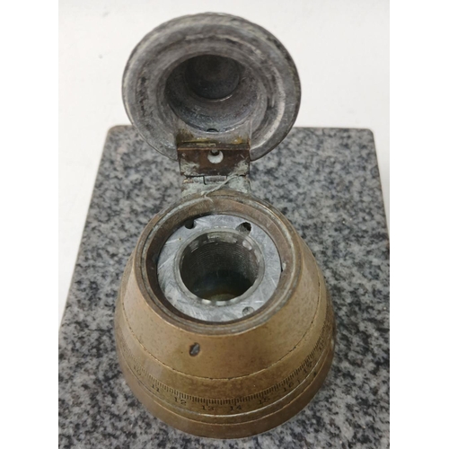 847 - A WW1 INERT British 18pdr Shrapnel Shell Fuze made into an Inkwell. UK MAINLAND SHIPPING ONLY!