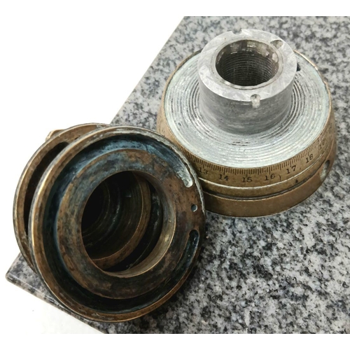 847 - A WW1 INERT British 18pdr Shrapnel Shell Fuze made into an Inkwell. UK MAINLAND SHIPPING ONLY!