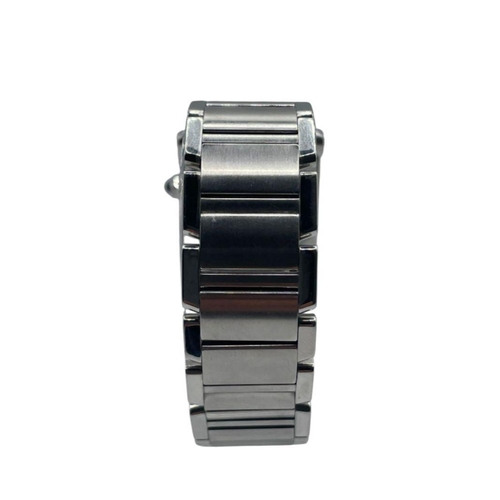 100 - Stainless Steel Cartier Tank watch, 29mm case with White Dial on a Stainless Bracelet, 2005. Full wo... 