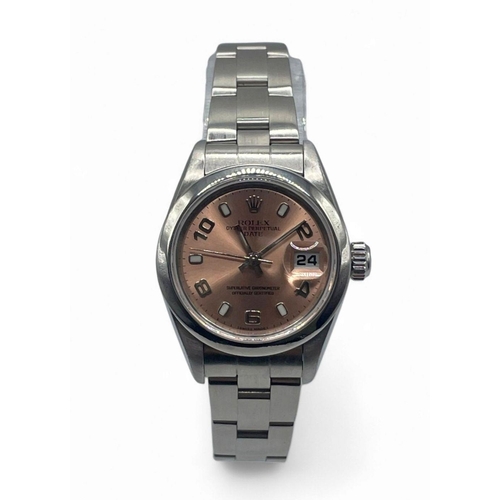 121 - Stainless Steel Rolex Datejust watch, 26mm case with Salmon Dial and Oyster Strap, 2000. Comes with ... 