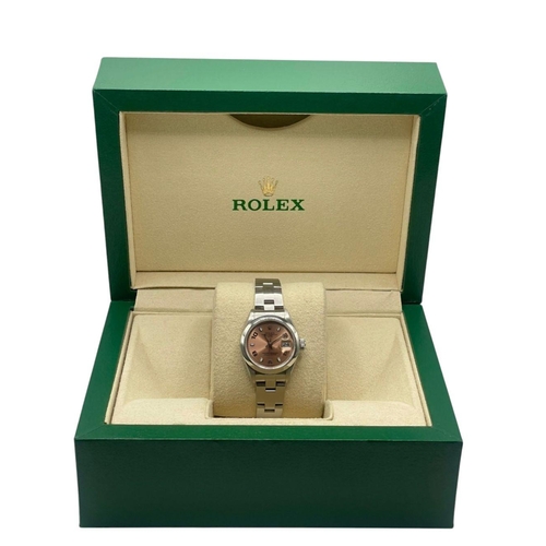 121 - Stainless Steel Rolex Datejust watch, 26mm case with Salmon Dial and Oyster Strap, 2000. Comes with ... 