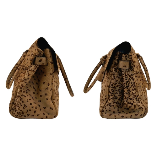 199 - A Mulberry Bayswater Leopard Print Bag. Calf hair exterior with gold tone hardware. Soft textile int... 