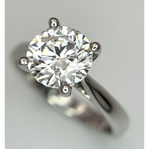 282 - A Fabulous 18K White Gold and 1.82ct Brilliant Round Cut Lab Diamond Solitaire Ring. Size J. 5.3g to... 