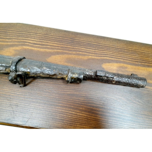 343 - A Crimean War Era Relic Mounted Enfield 1856 Muzzle Loading Rifle. Mounted on a wood. Exact find loc... 