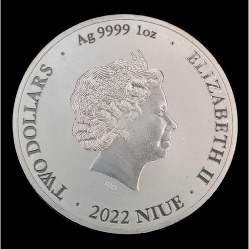 571 - A Mint Condition, Fine Silver (.9999) 1 Ounce (31.37 grams) 2022 Queen Elizabeth ‘Bitcoin’.