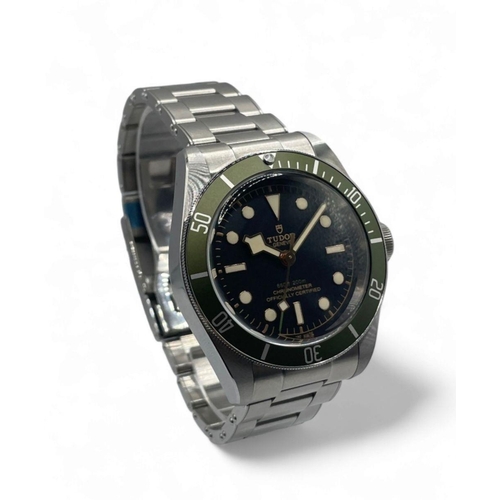 78 - Stainless Steel Tudor Heritage Bay watch, Harrods Edition, 40mm case and Black Dial on a Stainless B... 