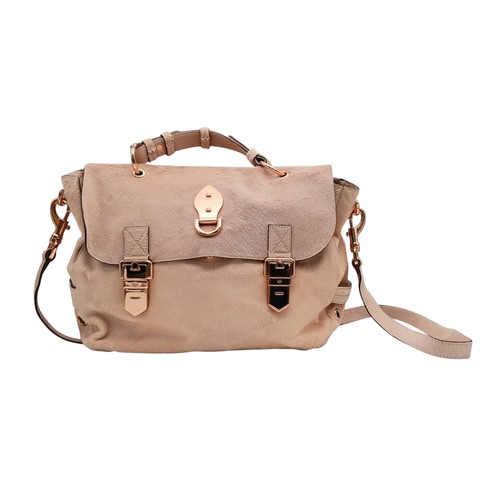 185 - A Mulberry Tillie Satchel. Blush calf-hair exterior with rose gold hardware. Removable shoulder stra... 