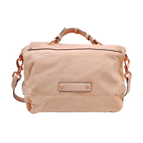 185 - A Mulberry Tillie Satchel. Blush calf-hair exterior with rose gold hardware. Removable shoulder stra... 