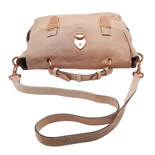 185 - A Mulberry Tillie Satchel. Blush calf-hair exterior with rose gold hardware. Removable shoulder stra... 