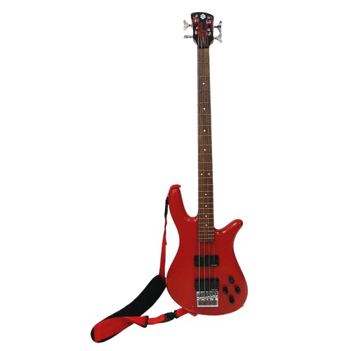 220 - A Spector EMG - SSD Four String Bass Red Guitar. In fair/good condition but please see photos. No am... 