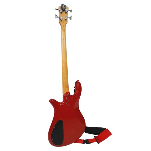 220 - A Spector EMG - SSD Four String Bass Red Guitar. In fair/good condition but please see photos. No am... 