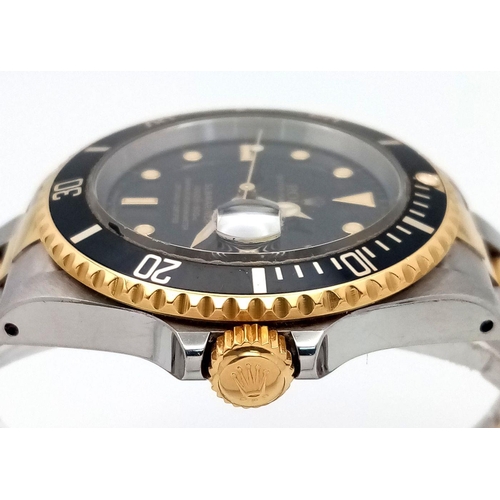 31 - A Superb Rolex Submariner Automatic Gents Watch. Bi-metal (gold and stainless steel) bracelet and ca... 