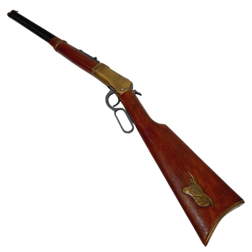 313 - A Vintage Wood, Metal and Brass, Inert Replica of a Winchester Underlever Rifle. 97cm Length. UK MAI... 