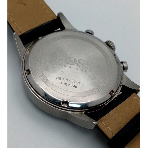 429 - A HUGO BOSS BLACK DIAL CHRONOGRAPH WATCH FULL WORKING ORDER . Ref: A/S 1159