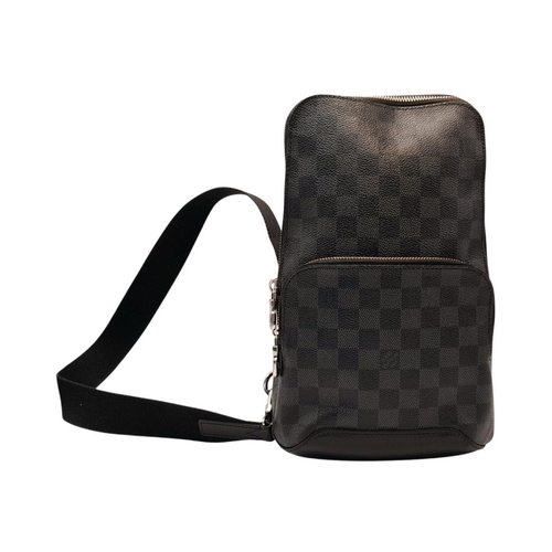 271 - A Louis Vuitton Damier Graphite Sling Bag. Coated canvas exterior and silver-tone hardware, adjustab... 