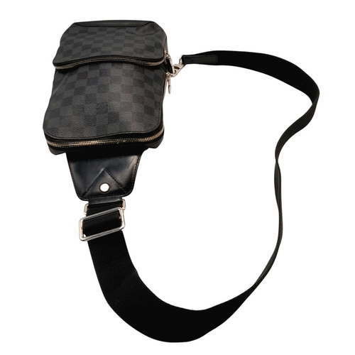 271 - A Louis Vuitton Damier Graphite Sling Bag. Coated canvas exterior and silver-tone hardware, adjustab... 