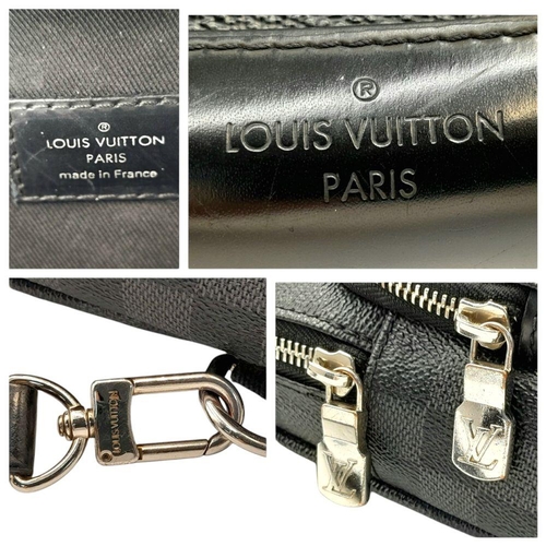 271 - A Louis Vuitton Damier Graphite Sling Bag. Coated canvas exterior and silver-tone hardware, adjustab... 