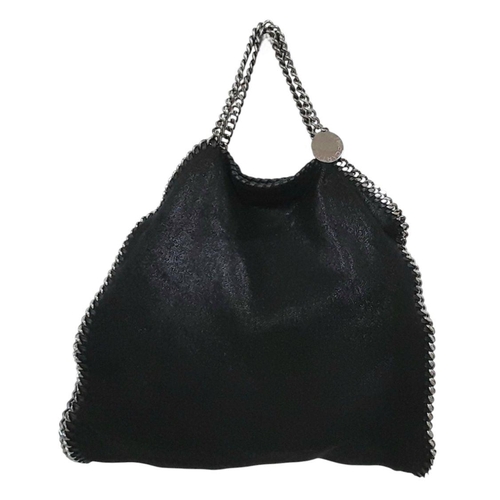 276 - A Stella McCartney Black Falabella Shoulder/Tote Bag. Faux suede exterior with silver-toned heavy ha... 