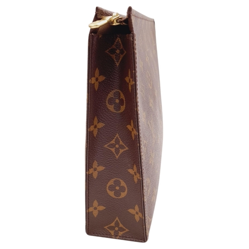 283 - A Louis Vuitton Monogram Toiletry Pouch. Brown LV monogram on toile coated canvas exterior, gold-ton... 