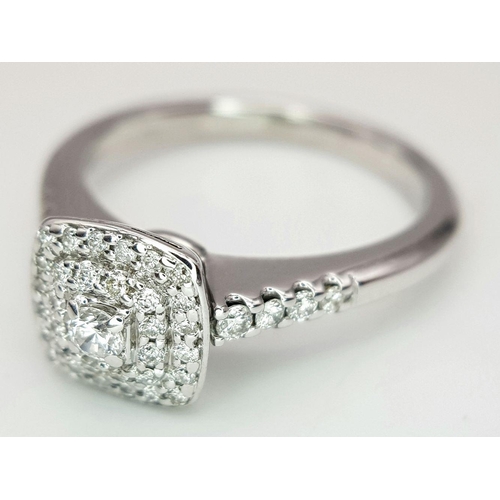 415 - A 9K WHITE GOLD DIAMOND SET RING 3.3G SIZE K. Ref: J S 5002