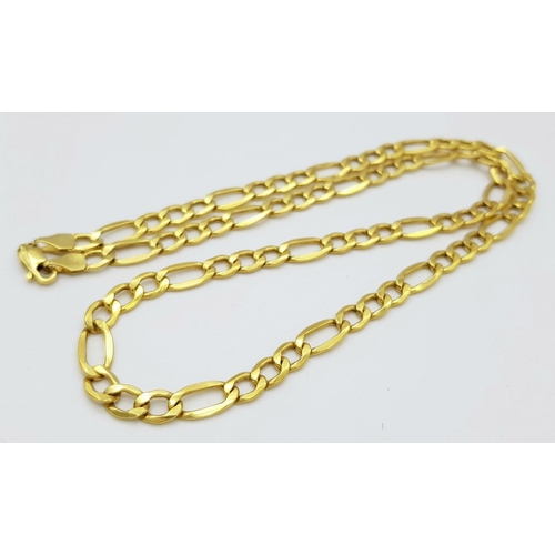 558 - A 9k yellow gold figaro chain, 46.2cm length, 6mm width, 4.6g. Ref SH4390H