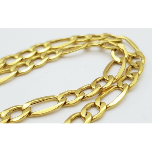 558 - A 9k yellow gold figaro chain, 46.2cm length, 6mm width, 4.6g. Ref SH4390H