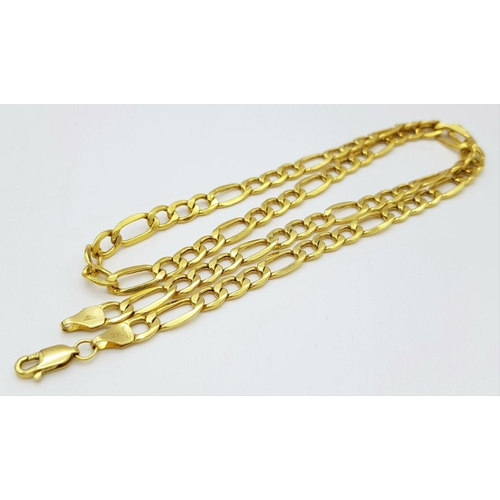 558 - A 9k yellow gold figaro chain, 46.2cm length, 6mm width, 4.6g. Ref SH4390H