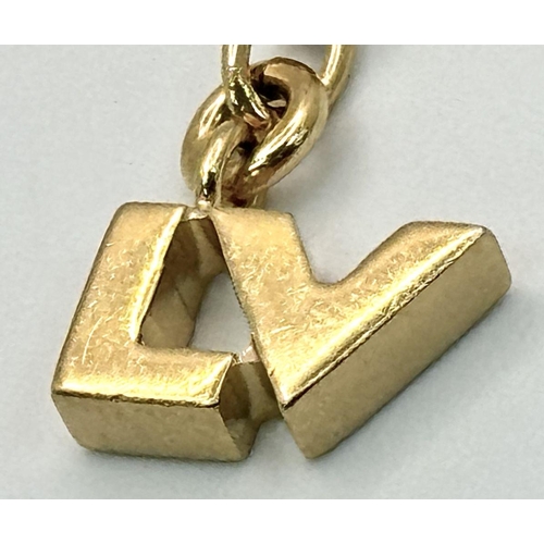 127 - A Louis Vuitton Gold Plated Necklace with Hanging LV Charms/Pendants. 52cm necklace length. ref: STK... 