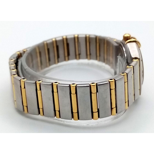 183 - An Omega Constellation Bi-Metal Ladies Watch. Gold and stainless steel bracelet and case - 23mm. Whi... 