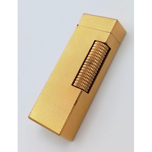 403 - A Vintage Gold Plated Dunhill Lighter. Needs a flint and gas. Comes with original box and papers. UK... 