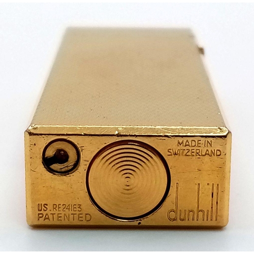 403 - A Vintage Gold Plated Dunhill Lighter. Needs a flint and gas. Comes with original box and papers. UK... 