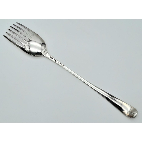 420 - Rare Antique GEORGE III SILVER 6 x PRONG SERVING FORK. Hallmark for London circa 1760. Extremely lon... 