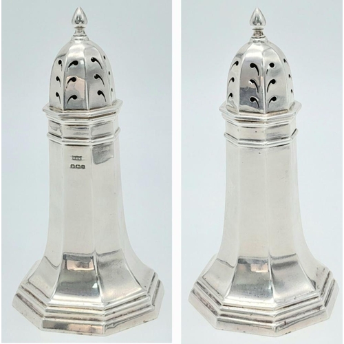 70 - Antique MAPPIN and WEBB SILVER SUGAR SHAKER. Large Lighthouse shape. Clear hallmark for Mappin and W... 