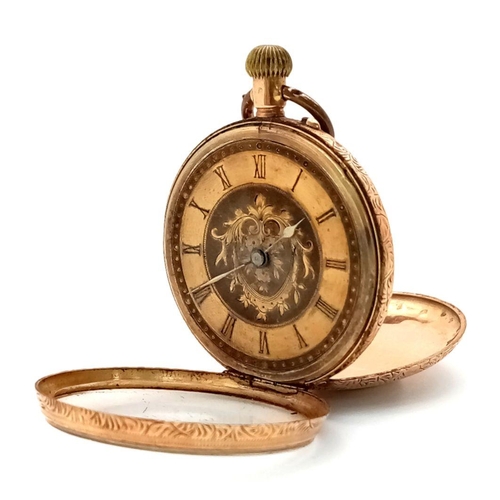 80 - An Antique 14K Gold Miniature Pocket Watch. Not currently working so as found. 28g total weight. ref... 