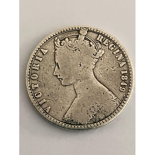 1093 - 1849 SILVER GOTHIC FLORIN. Fine condition. This is the 1849 coin that caused a scandal in Victorian ... 