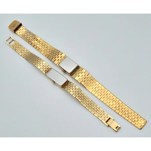 1058 - 2 x ladies vintage Gold Plated BRACELET WRISTWATCHES. To include an ACCURIST 17 Jewels with Square F... 