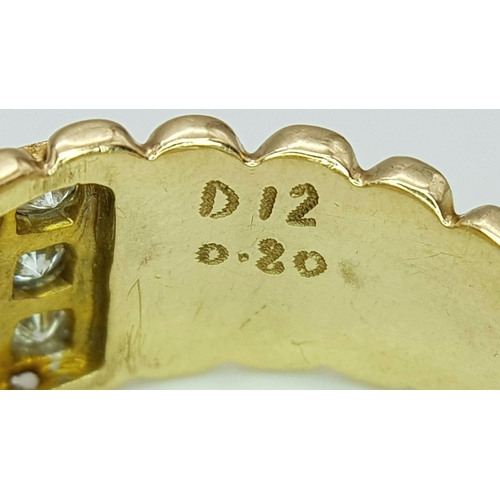 149 - AN 18K YELLOW GOLD ROLEX-ESQUE DIAMOND RING, TOTAL 0.80CT DIAMONDS APPROX, 8.9G SIZE V. Ref: GW 3003