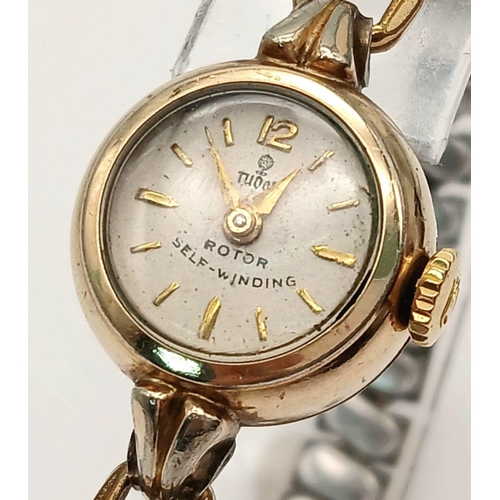 375 - A Ladies Vintage Tudor Princess ‘Self Winding Rotor’ Dress Watch. Rolex Crown and Fully Stamped on M... 