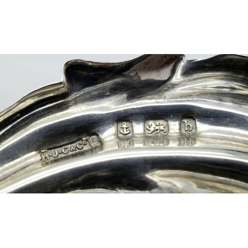 434 - Antique SILVER ART NOUVEAU BUTTER DISH. Clear Hallmark for H.J.Cooper and Co, Birmingham 1901. Beaut... 