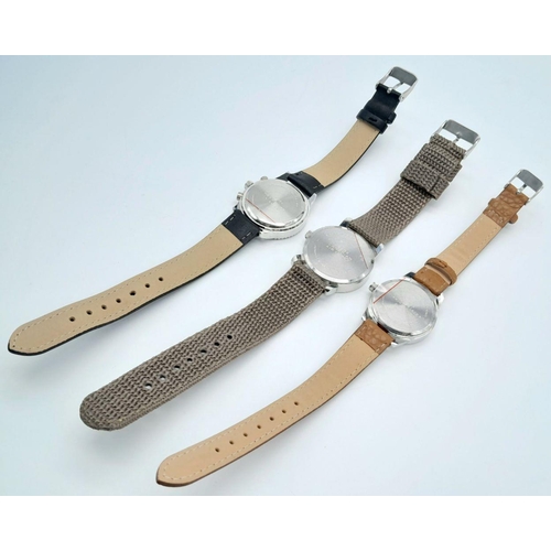 732 - Three Military Design Pilots Homage Quartz Watches Comprising; 1) Norwegian Airman. 2) Canadian Air ... 