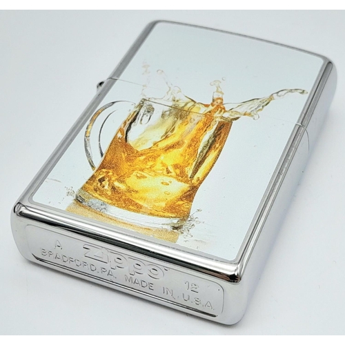 1203 - A Genuine Zippo Lighter, Limited Run, Model 2012 Beer. Complete with Original Box. UK MAINLAND SHIPP... 