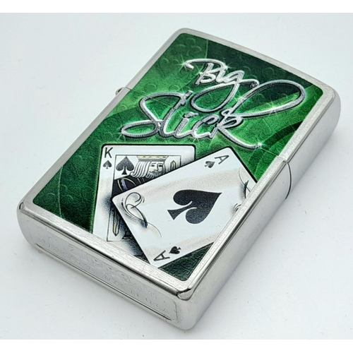 1224 - A Genuine Zippo Lighter, Limited Run, Model Big Slick. Complete with Original Box. UK MAINLAND SHIPP... 