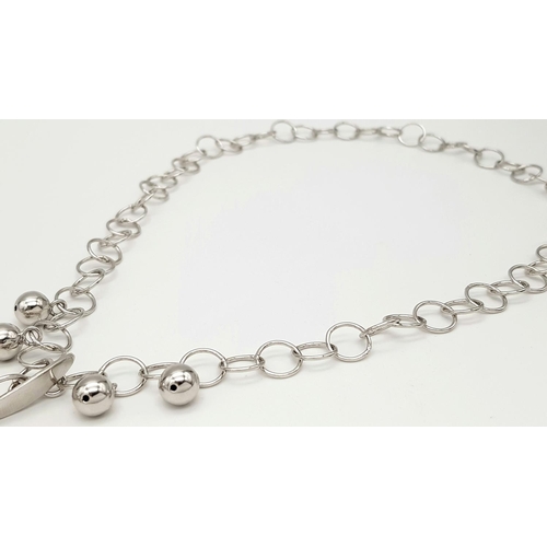 648 - A STERLING SILVER MULTI HEART LARRIOT NECKLACE 38.5G. Ref: H 5005