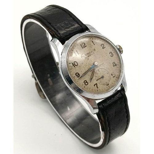 725 - A Vintage Men’s, circa 1940/50’s, ‘Dirty Dozen’ Style Swiss Watch by Derrick B. 15 Jewels, Manual Wi... 